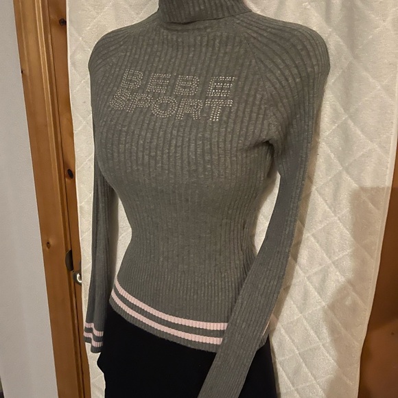 Two Vintage Bebe sweaters red and grey Small and Med - Picture 3 of 13